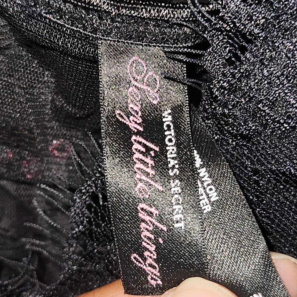 Victorias Secret Sexy Little Things Black Lace Sequin Lingerie Top - Picture 4 of 5